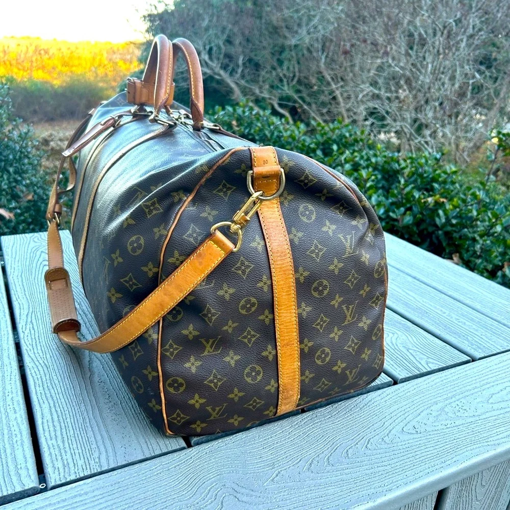 Louis Vuitton Monogram Canvas Brown & Tan Travel Duffel